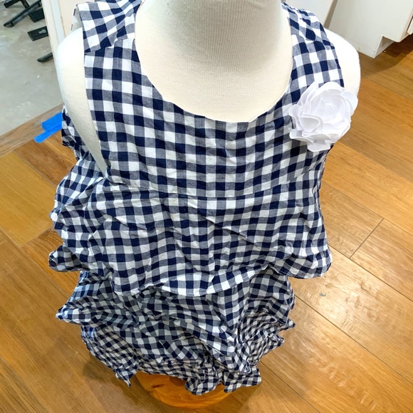 Janie and Jack Navy and White Check Dress - Picture 1 of 5